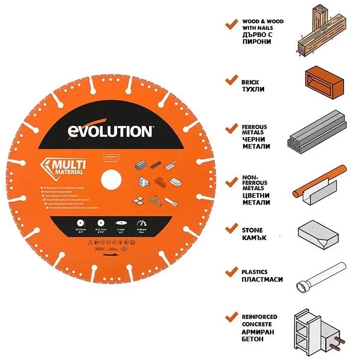 Диамантен диск Evolution, ф230 мм (MD230SEG-CS-1581)