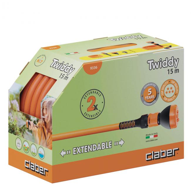 Разтегателен маркуч Claber Twiddy, 15 м (119336)