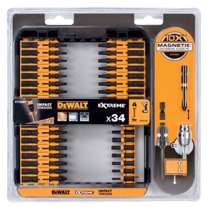 Комплект накрайници и битове DEWALT, 34 бр