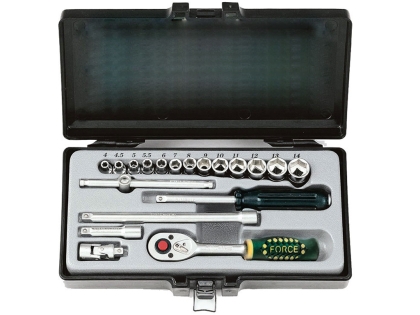 Гедоре Force, 1/4", шестостен, 4-14мм, 19 части