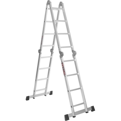 Алуминиева сгъваема стълба с платформа Kraft&Dele KD4071, 4x4, 460 см, 150 кг