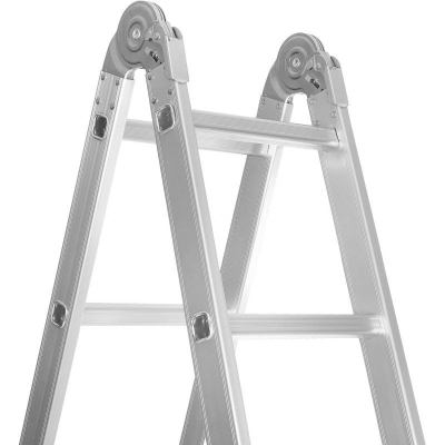 Алуминиева сгъваема стълба с платформа Kraft&Dele KD4071, 4x4, 460 см, 150 кг