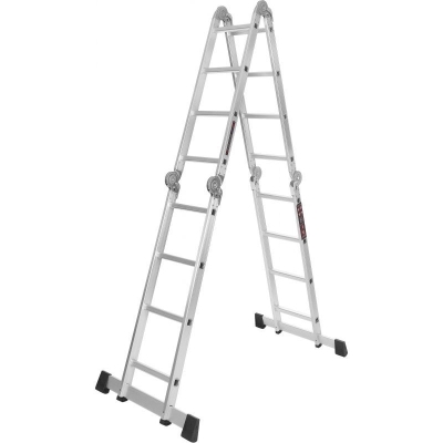 Алуминиева сгъваема стълба с платформа Kraft&Dele KD4071, 4x4, 460 см, 150 кг