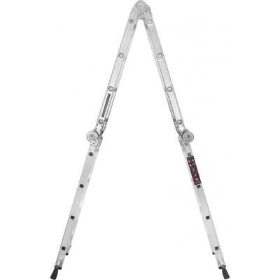 Алуминиева сгъваема стълба с платформа Kraft&Dele KD4071, 4x4, 460 см, 150 кг