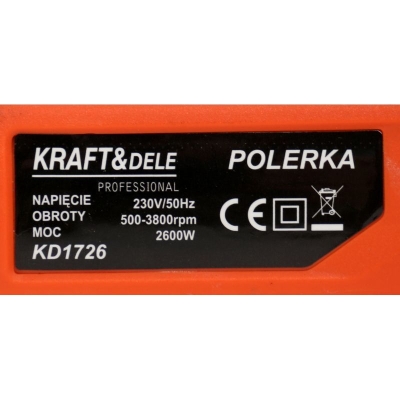 Електрическа полирмашина Kraft&Dele KD1726, 2600 W, 180 мм