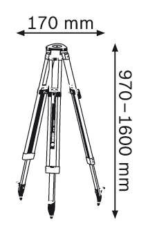 Строителен статив BOSCH BT 160 Professional, 97-160см (0601091200)