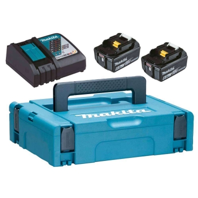 MAKITA MAKPAC 1 BL1860Bx2, DC18RC Комплект акумулаторни батерии със зарядно устройство и куфар 18 V 6 Ah 4 броя-1