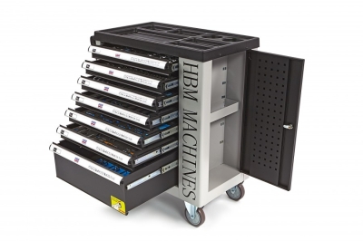 HBM 9405 Мобилен шкаф с инструменти с включени инструменти 7 чекмеджета 262 бр-1
