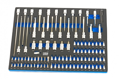 HBM 9405 Мобилен шкаф с инструменти с включени инструменти 7 чекмеджета 262 бр-2