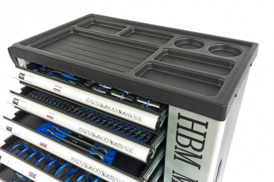 HBM 9405 Мобилен шкаф с инструменти с включени инструменти 7 чекмеджета 262 бр-21