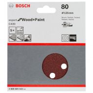 BOSCH Professional C430 Шкурка за ексцентършлайф 5 бр. 125 мм P80 (2608605642)-1
