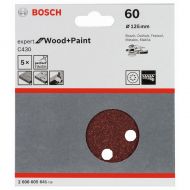 BOSCH Professional C430 Шкурка за ексцентършлайф 5 бр. 125 мм P60 (2608605641)-1